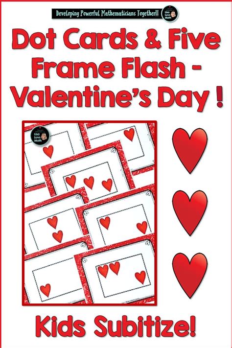 Numbers To 5 Number Sense Subitize Count Math Flash Cards Valentines