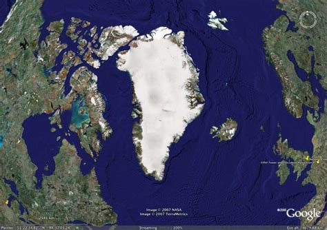 Greenland Map and Greenland Satellite Image