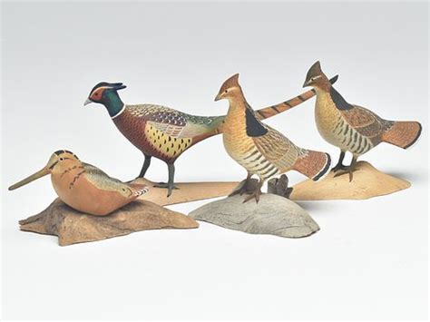 Four Miniature Upland Game Birds Harold Gibbs Barrington Rhode