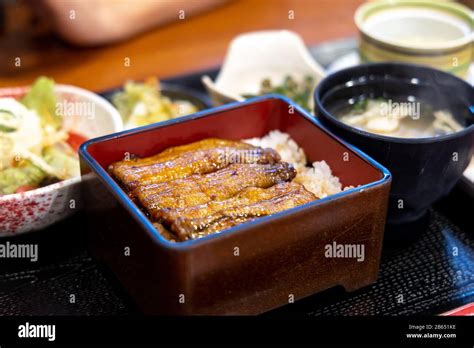 Unagi Lunch Set Grilled Eel Japanese Food Philippines Stock Photo