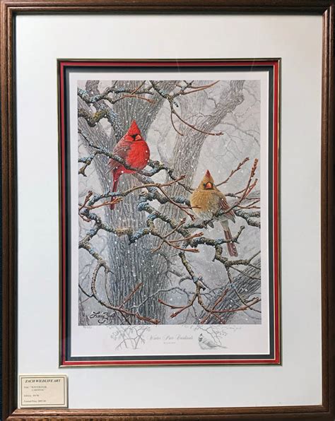 Winter Pair - Cardinals – Larry Zach Wildlife Art