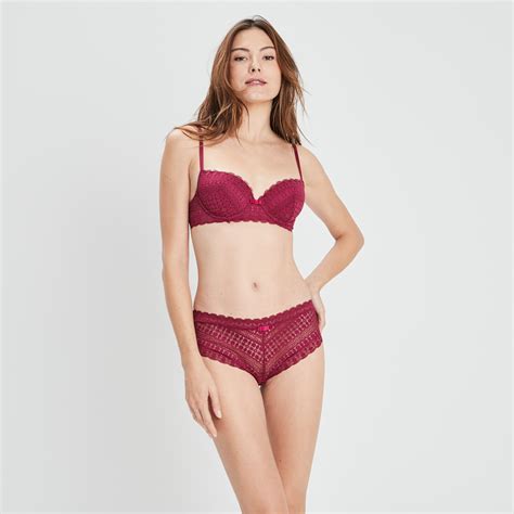 Soutien Gorge Corbeille En Dentelle Rose Framboise Femme La Halle