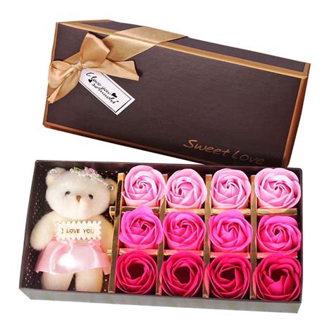 Ozmmyan New Valentine S Day Bear Gift Box Gift Rose Gift Small Gift 12