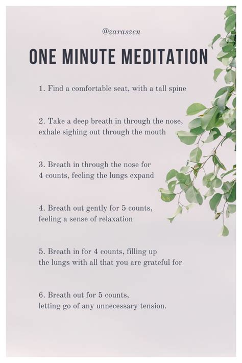 One Minute Meditation For Mindfulness