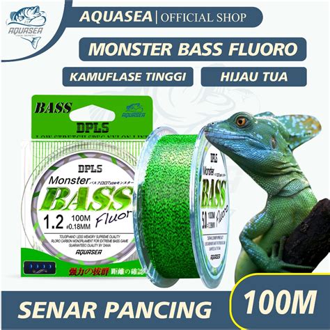 Jual AQUASEA Tali Pancing Bass FLUOROCARBON 100M Warna Hijau Tua Senar