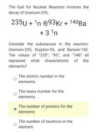 Uranium 235 Protons And Neutrons