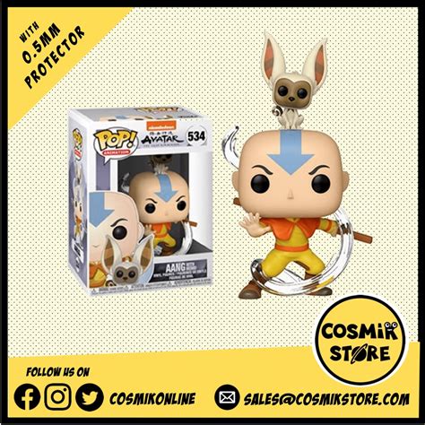 Funko Pop Animation The Last Airbender Aang W Momo No534 Vinyl