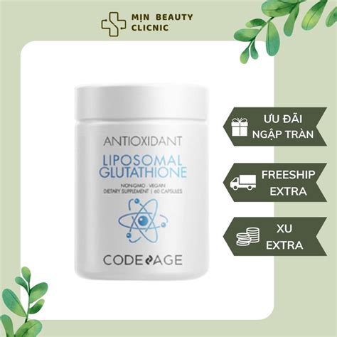 Tem ChÍnh HÃng Codeage Viên Uống Hỗ Trợ Trắng Da Code Age Liposomal