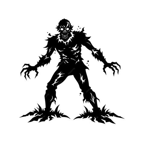 Zombie Silhouette Vector Premium Ai Generated Vector