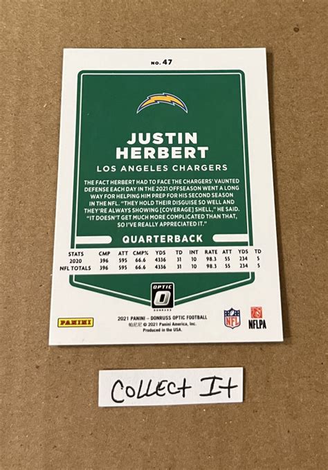 Justin Herbert 2021 Optic Card 47 MCP