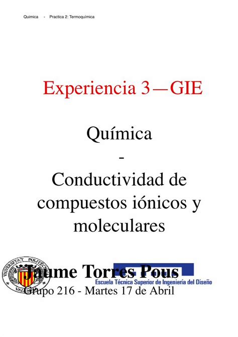 Pdf Practica Quimica Conductividad De Disoluciones Pdfslide Net