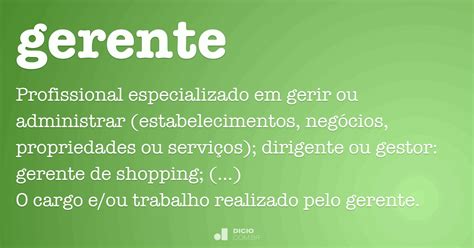 O Que Significa Gerente