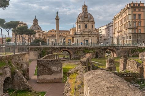 Beautiful View Of Rome In Italy The Ancient Historical Ruins Famous