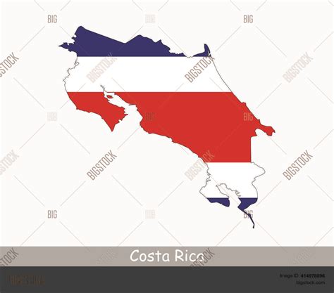 Costa Rica Map Flag Vector Photo Free Trial Bigstock