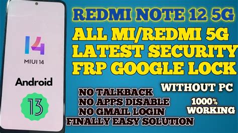 Redmi Note 12 5g Miui 14 Android 13 Latest Security Without Pc All