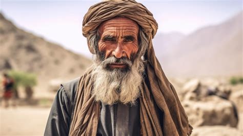 Premium AI Image A Dignified Afghan Senior Man Reflecting Resilience