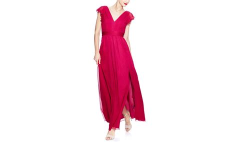 Jill Jill Stuart V Neck Flutter Pleat Gown Groupon