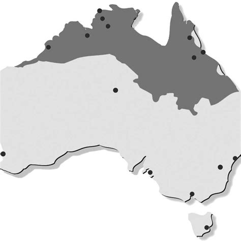 Map Of Australia Indicating Extent Of The Tropical Savanna Region Of