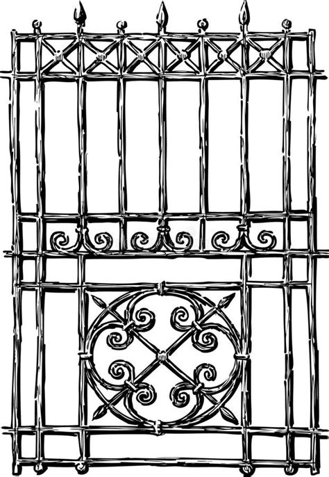 Wrought Iron Gate Stock Vector Illustration Of Vintage