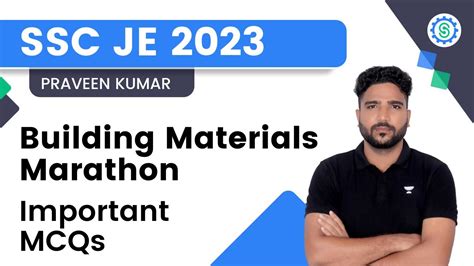 Building Materials Marathon Important MCQs SSC JE 2023 Praveen