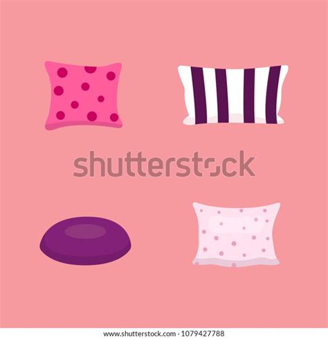 Set Cool Pillows Vector Illusration Cartoon Stock Vector Royalty Free