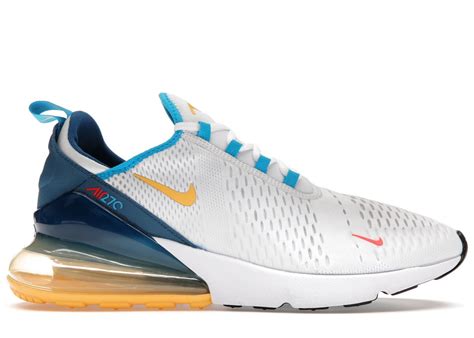 Nike Air Max 270 White Industrial Blue Citron Pulse Whiteindustrial Blueblue Lightning