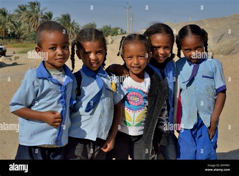 School Children Tombos Nile Valley Nubia Sudan Stock Photo Alamy