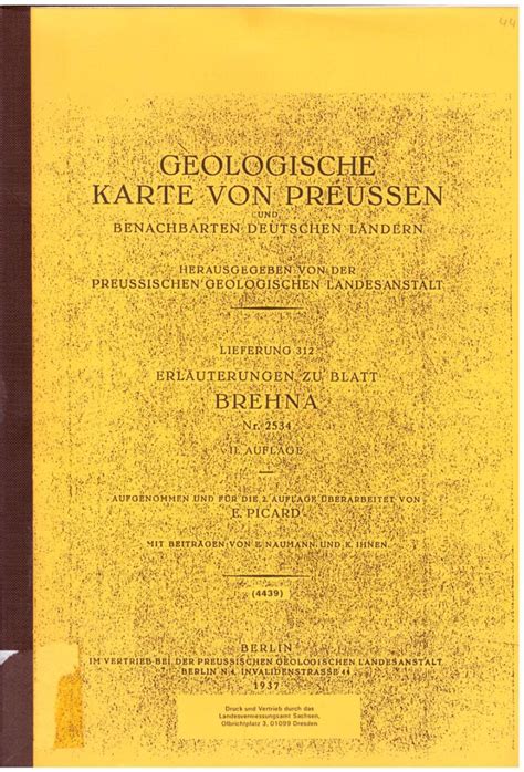 Geologische Karte Von Preu En Und Benachbarten Deutschen L Ndern