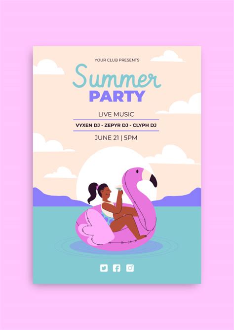 Customiza Y Descargar Esta Plantilla De Panfleto De Fiesta De Verano