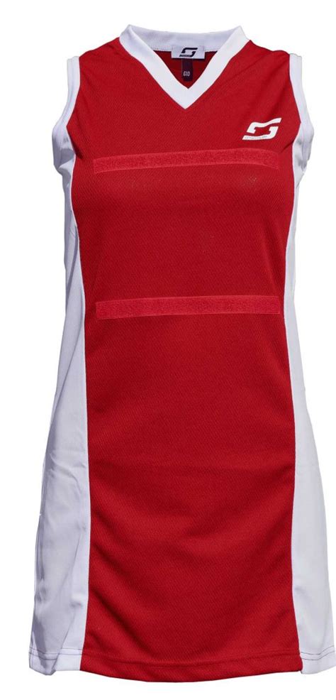 Stadium Pro Netball Dress-Red/White | McCracken's