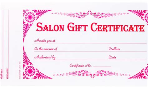 Awesome Free Printable Hair Salon Gift Certificate Template