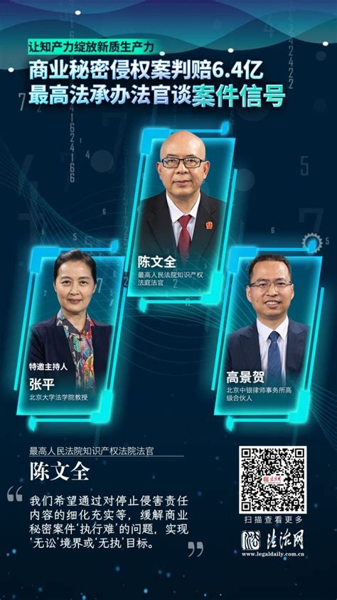 商业秘密侵权案判赔6 4亿，最高法承办法官谈案件信号 财经 中国青年网