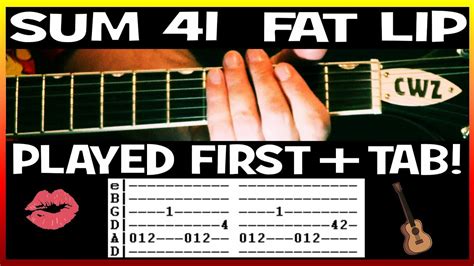 Sum Fat Lip Guitar Chords Lesson Tab Tutorial Youtube