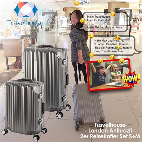 Travelhouse London Koffer Set S M Grau Travelhouseshop De