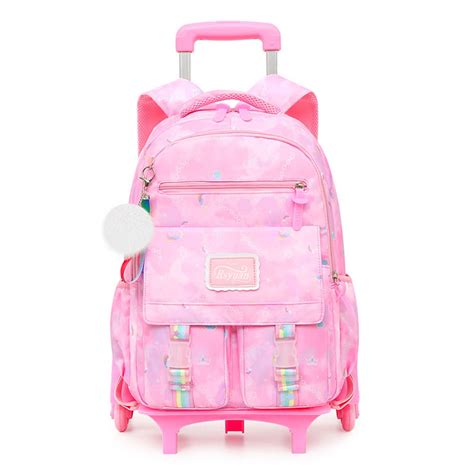 Mochila Casual Rosa Rodinhas Mochila Destac Vel De Seis Rodas