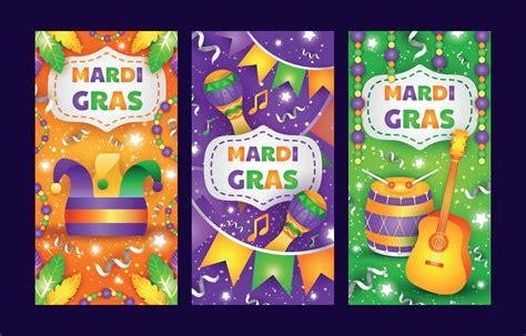 Mardi Gras Banner Template Set 5372604 Vector Art at Vecteezy