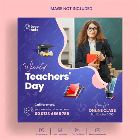 Premium Vector Teachers Day Social Media Post Banner Or Education Instagram Post Template Design