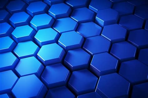 Premium Photo Abstract Blue Hexagonal Shapes Background