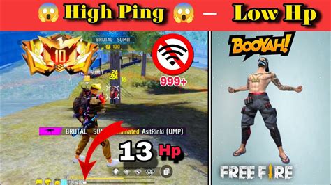 High Ping 😱 Low Hp But Free Fire Max Gameplay On Mobile Br