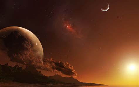 Stellar Dawn HD Sci Fi Wallpaper Of A Planet Rising