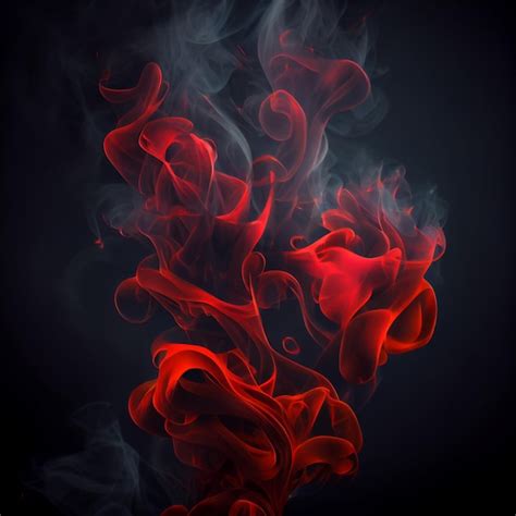 Premium Photo | Red fire and smoke on black background