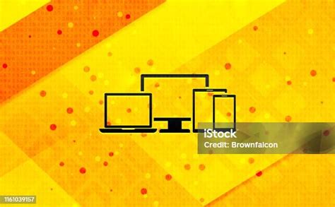 Digital Smart Devices Icon Abstract Digital Banner Yellow Background Stock Illustration