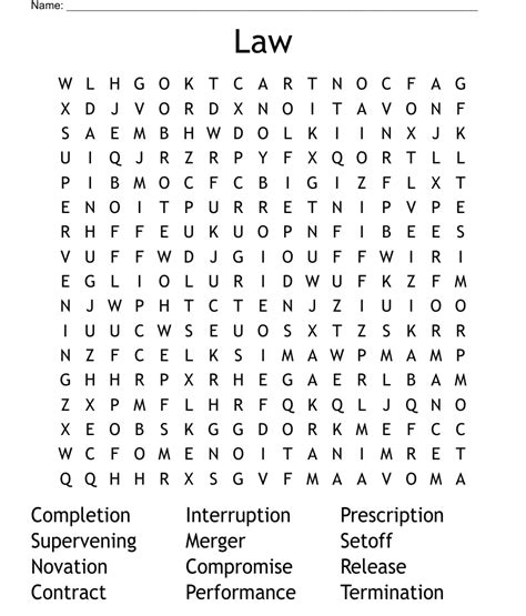 Law Word Search Wordmint