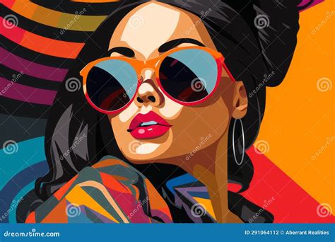 A Pop Art Style Illustration Of A Woman Wearing Sunglasses Stock Illustration Illustration Of