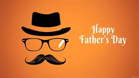 Vector Happy Fathers Day Greeting Card Design With Hat Glasses And