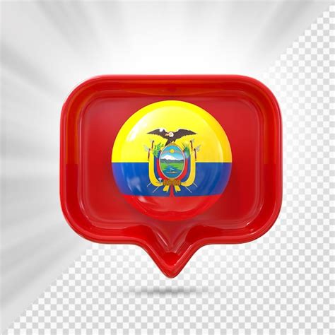 Premium Psd Ecuador Flag Icon D Render