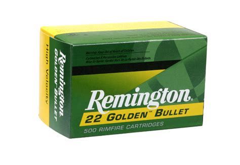 Remington Golden Bullet Ammunition 22 Long Rifle 40 Grain High Velocity Plated Lead Round Nose