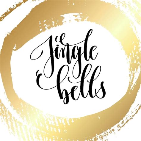 Premium Vector Jingle Bells Hand Lettering Quote To Winter Holiday