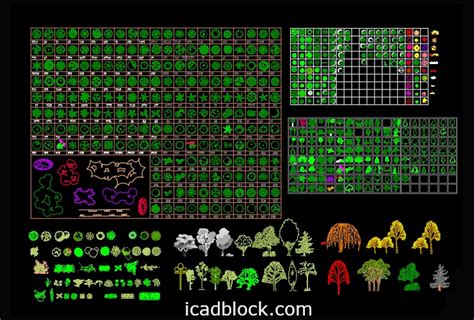 Albero In DWG AutoCAD Raccolta ICADBLOCK