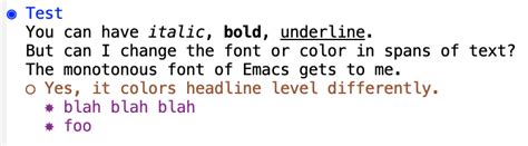 Control Font And Color In Spans Of Org Mode Text Emacs Stack Exchange